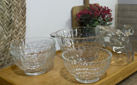 4pcs set Glass Serving Dessert Bowls with Lid - Diqqawi Plates