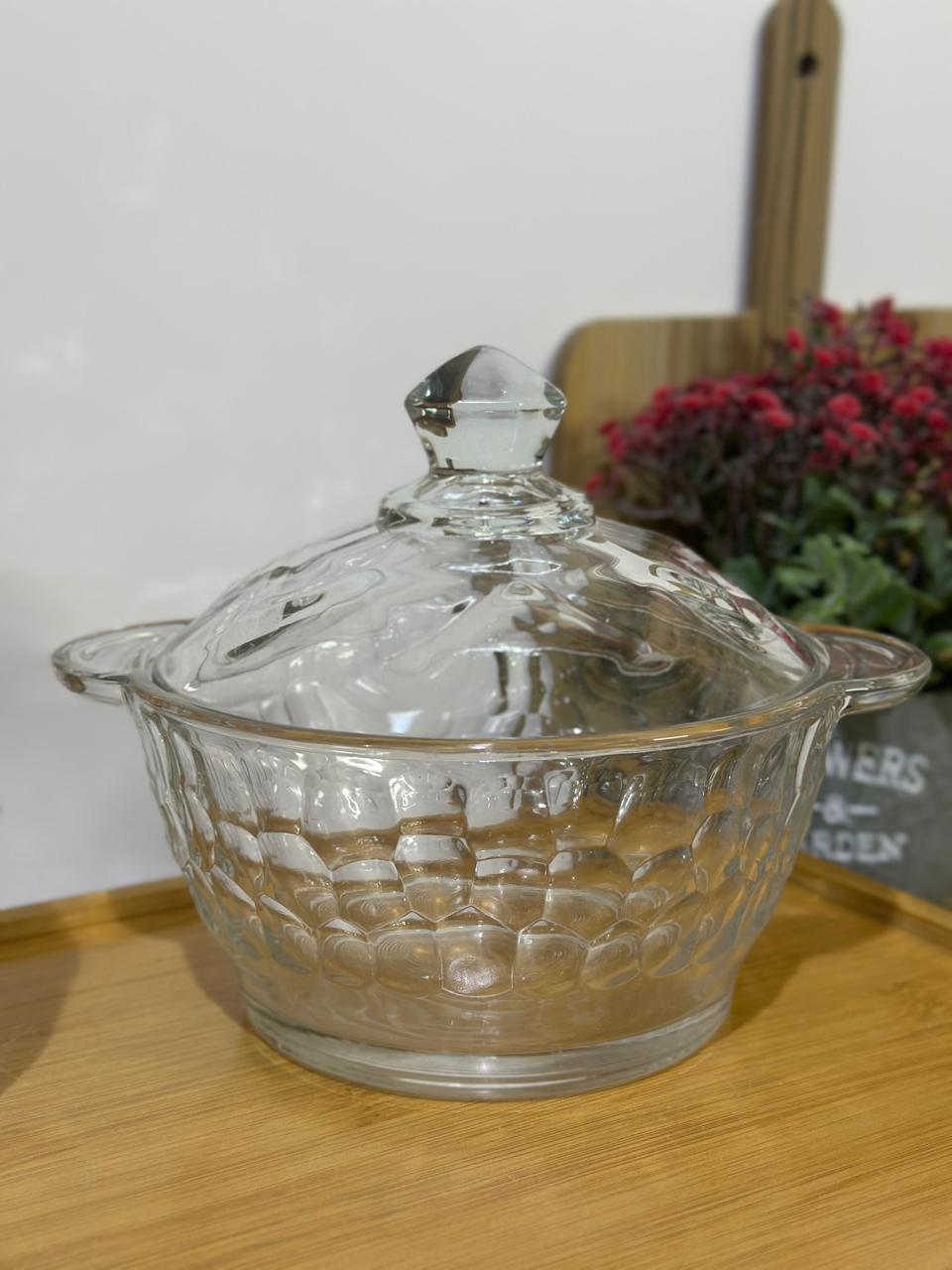 4pcs set Glass Serving Dessert Bowls with Lid - Diqqawi Plates