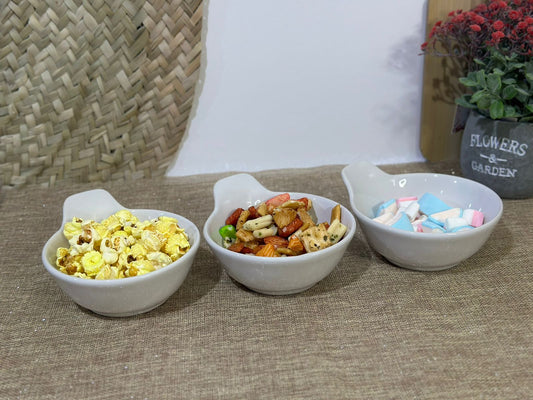 Small Stylish Porcelain Bowl 12x5cm - Diqqawi Plates