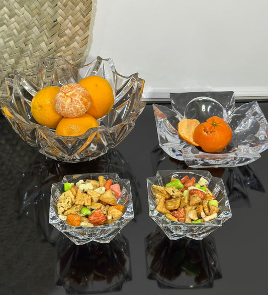 4pcs set Luxury Glass Serving Bowls - Diqqawi Plates