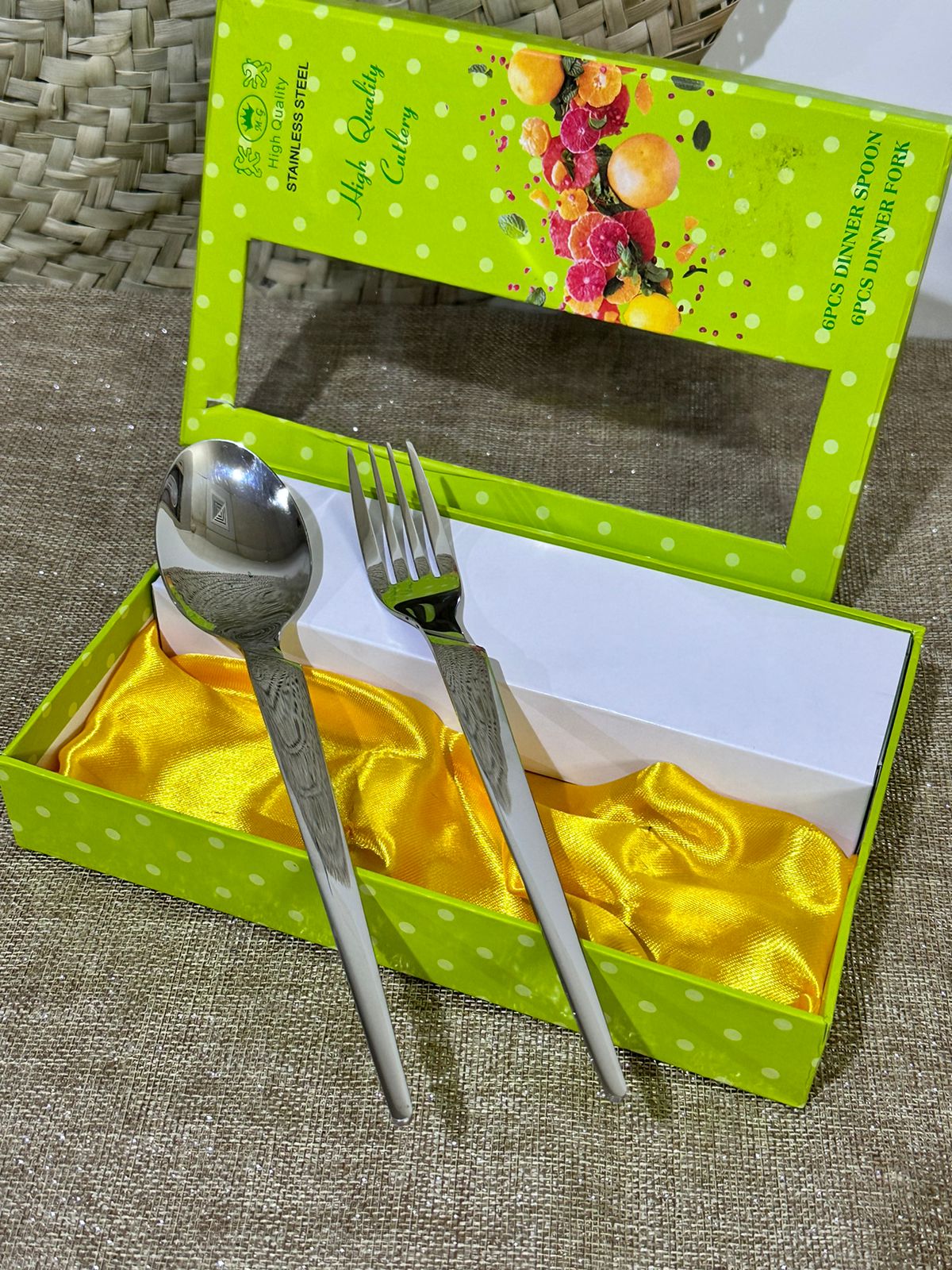 12 pcs Premium Stainless Steel Cutlery Fork and Spoon - Diqqawi Plates