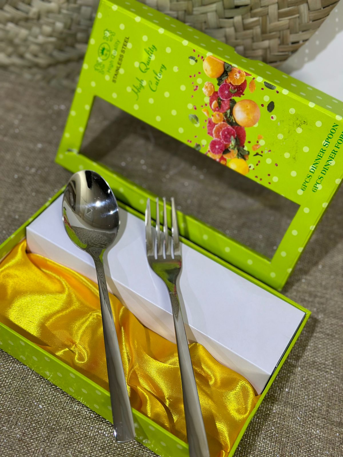 12 pcs Premium Stainless Steel Cutlery Fork and Spoon - Diqqawi Plates