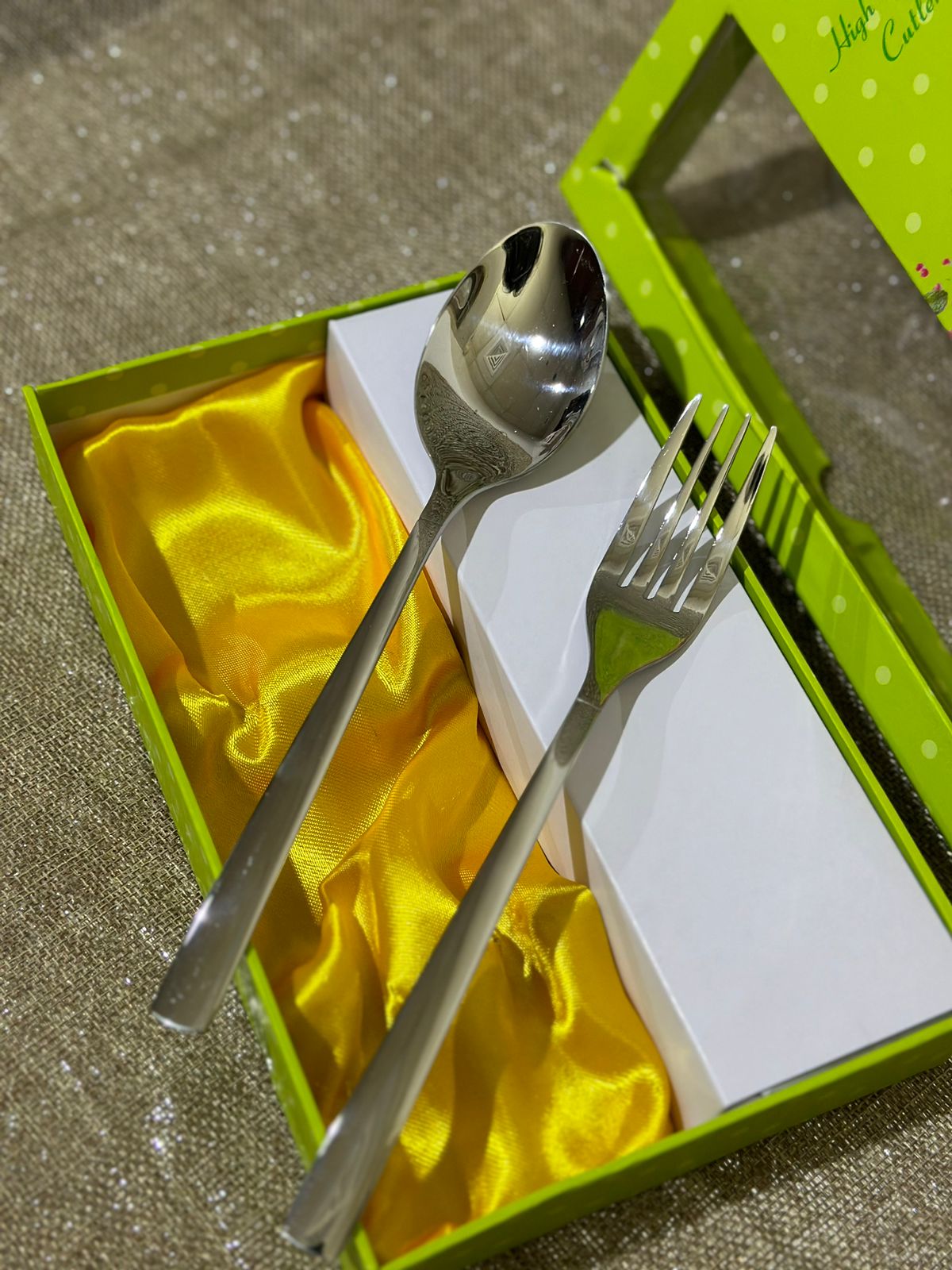 12 pcs Premium Stainless Steel Cutlery Fork and Spoon - Diqqawi Plates