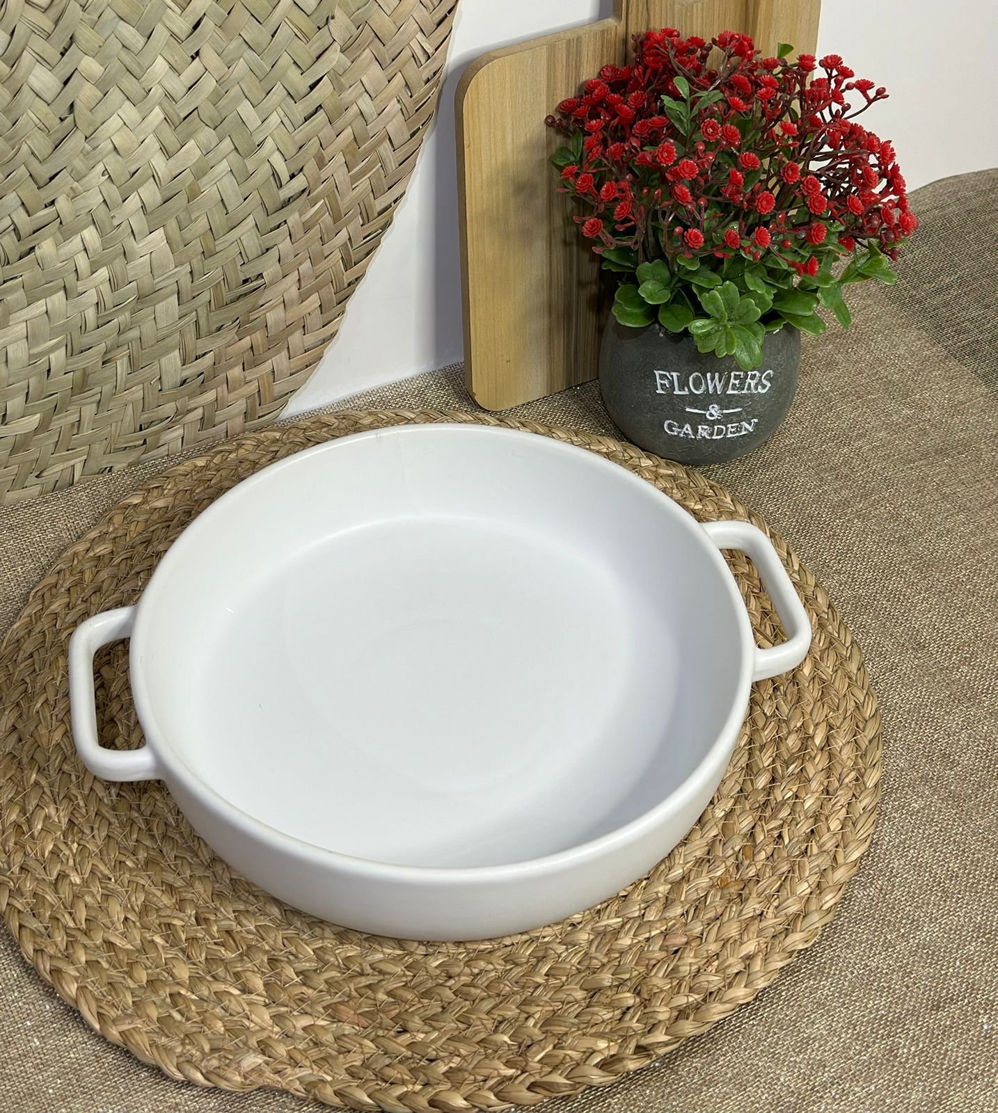 Round Porcelain large dish Bowl - Diqqawi Plates