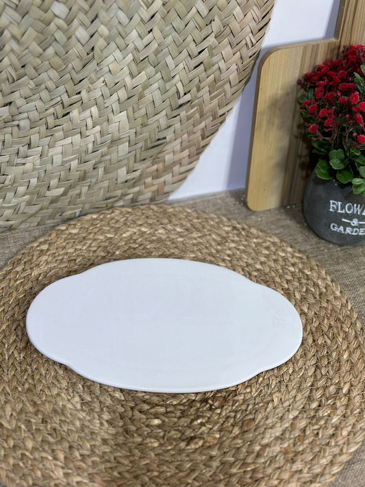 Oval flat plate porcelain 26x16cm - Diqqawi Plates