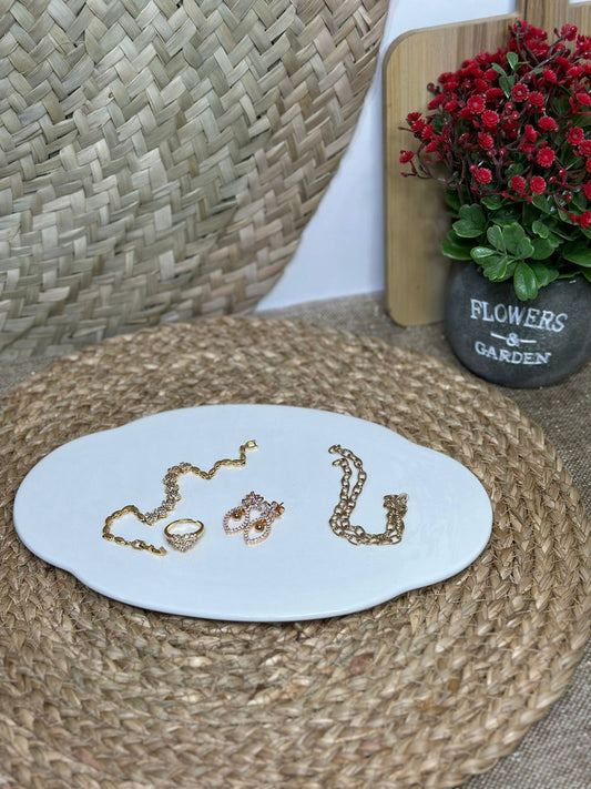 Oval flat plate porcelain 26x16cm - Diqqawi Plates