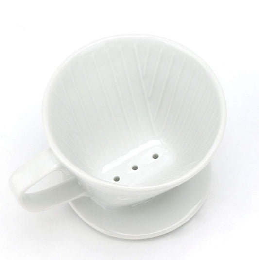 Ceramic Pour Over Coffee Dripper - White - Diqqawi Plates