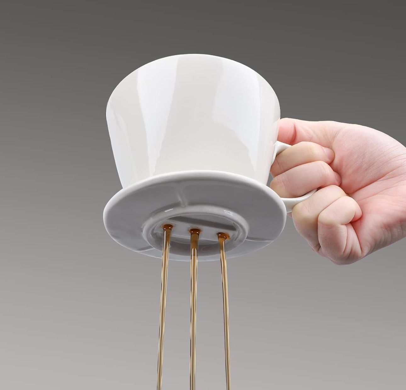 Ceramic Pour Over Coffee Dripper - White - Diqqawi Plates