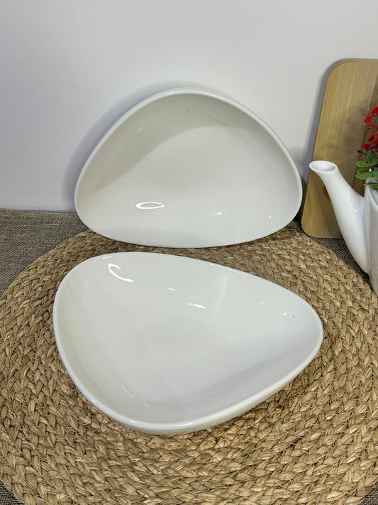 Luxury Triangle Medium Dish Bowl for serving Salad & Fruit - Diqqawi Plates