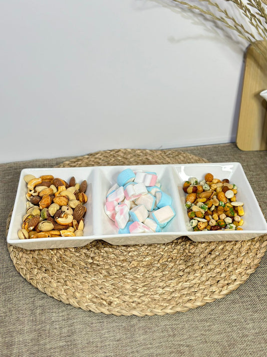 3-Well Rectangle Ceramic Container styl2 - Diqqawi Plates