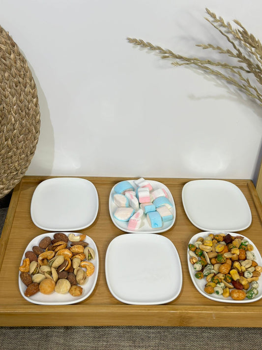 Small Rectangular Porcelain Plate for breakfast & Jam styl4 - Diqqawi Plates