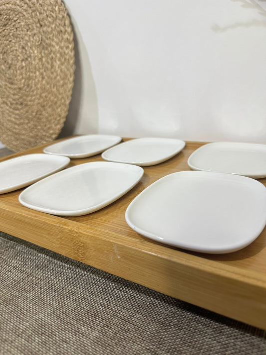 Small Rectangular Porcelain Plate for breakfast & Jam styl4 - Diqqawi Plates