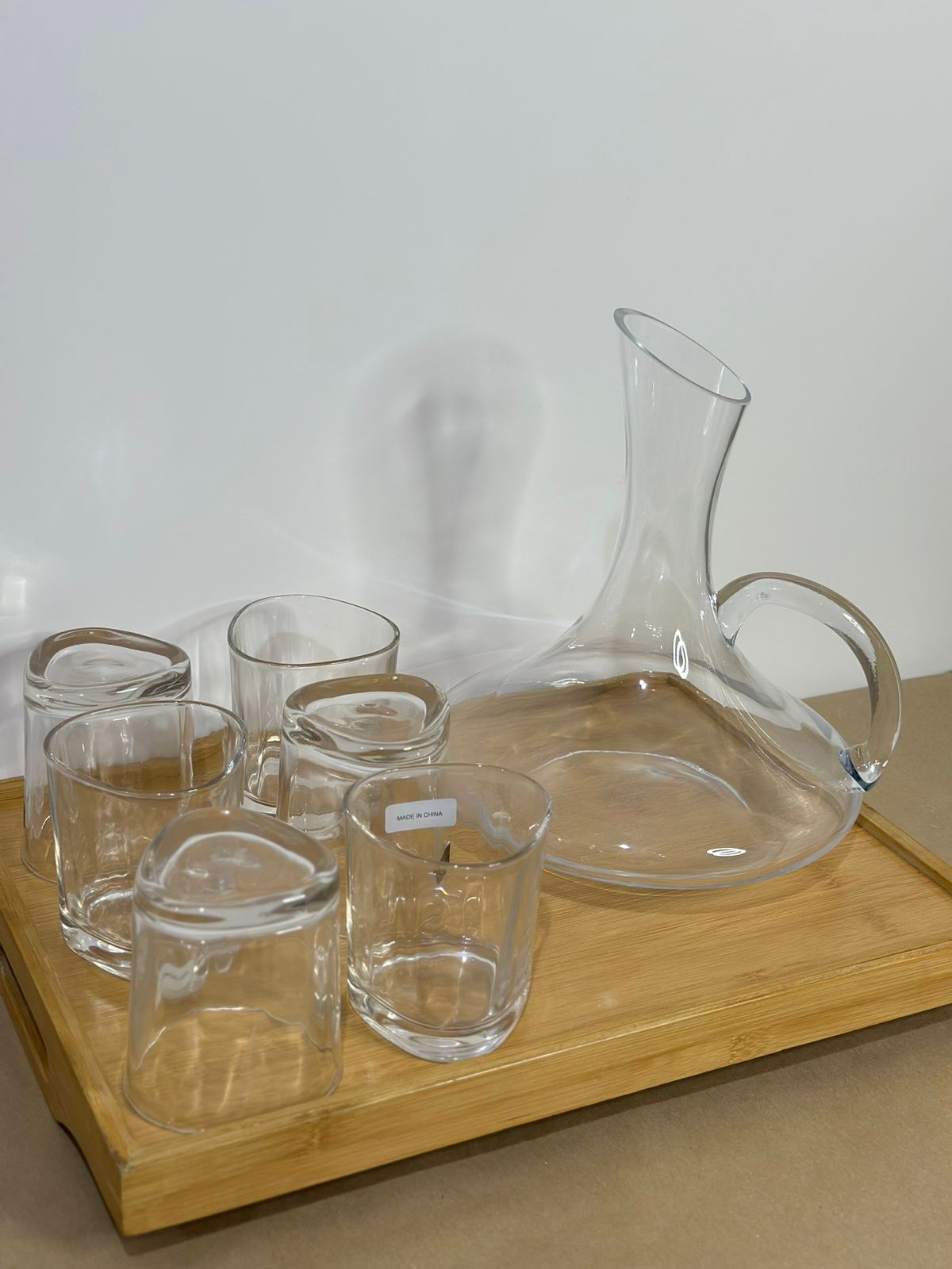 1500ML Glass Water Juice Jug with 6 cups styl2 - Diqqawi Plates