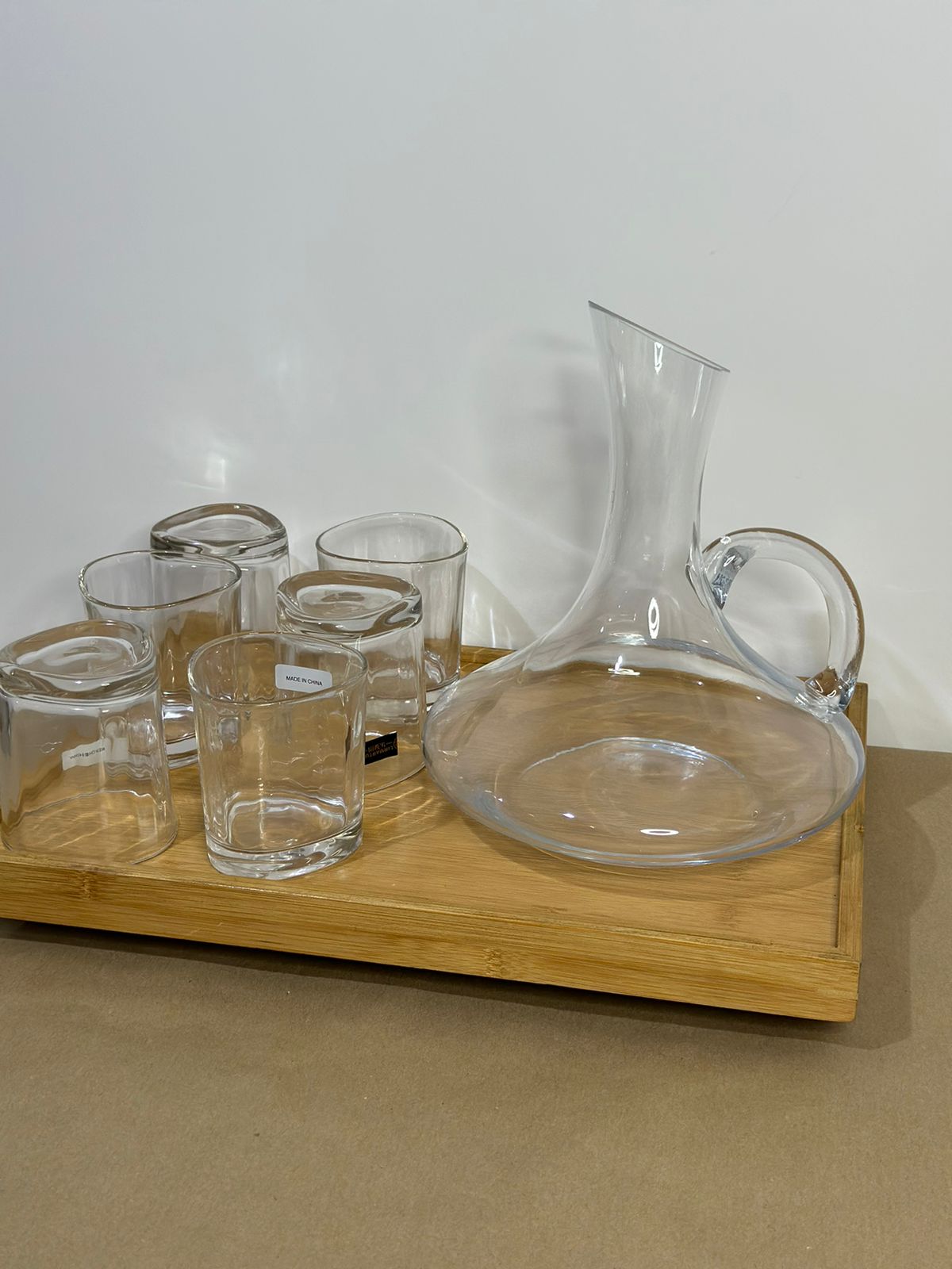 1500ML Glass Water Juice Jug with 6 cups styl2 - Diqqawi Plates