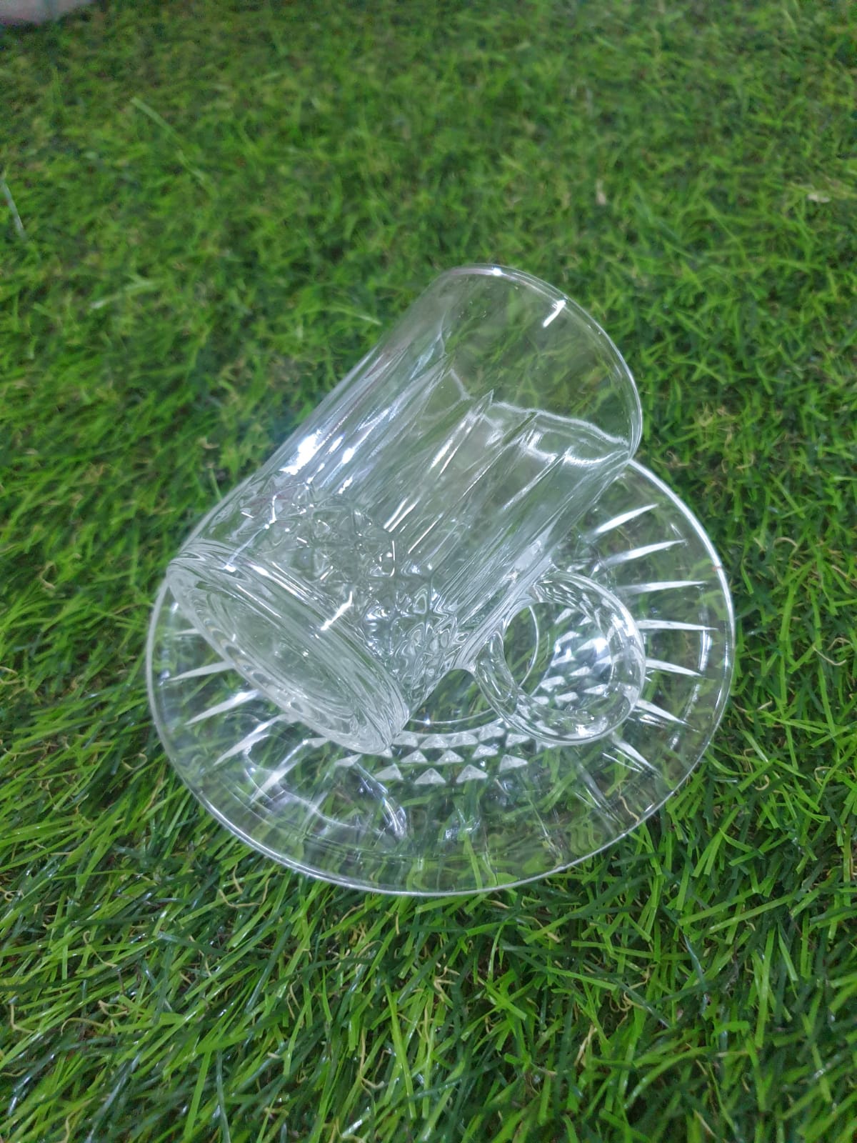 118ML Glass Coffee Cup with Plate styl2 - Diqqawi Plates