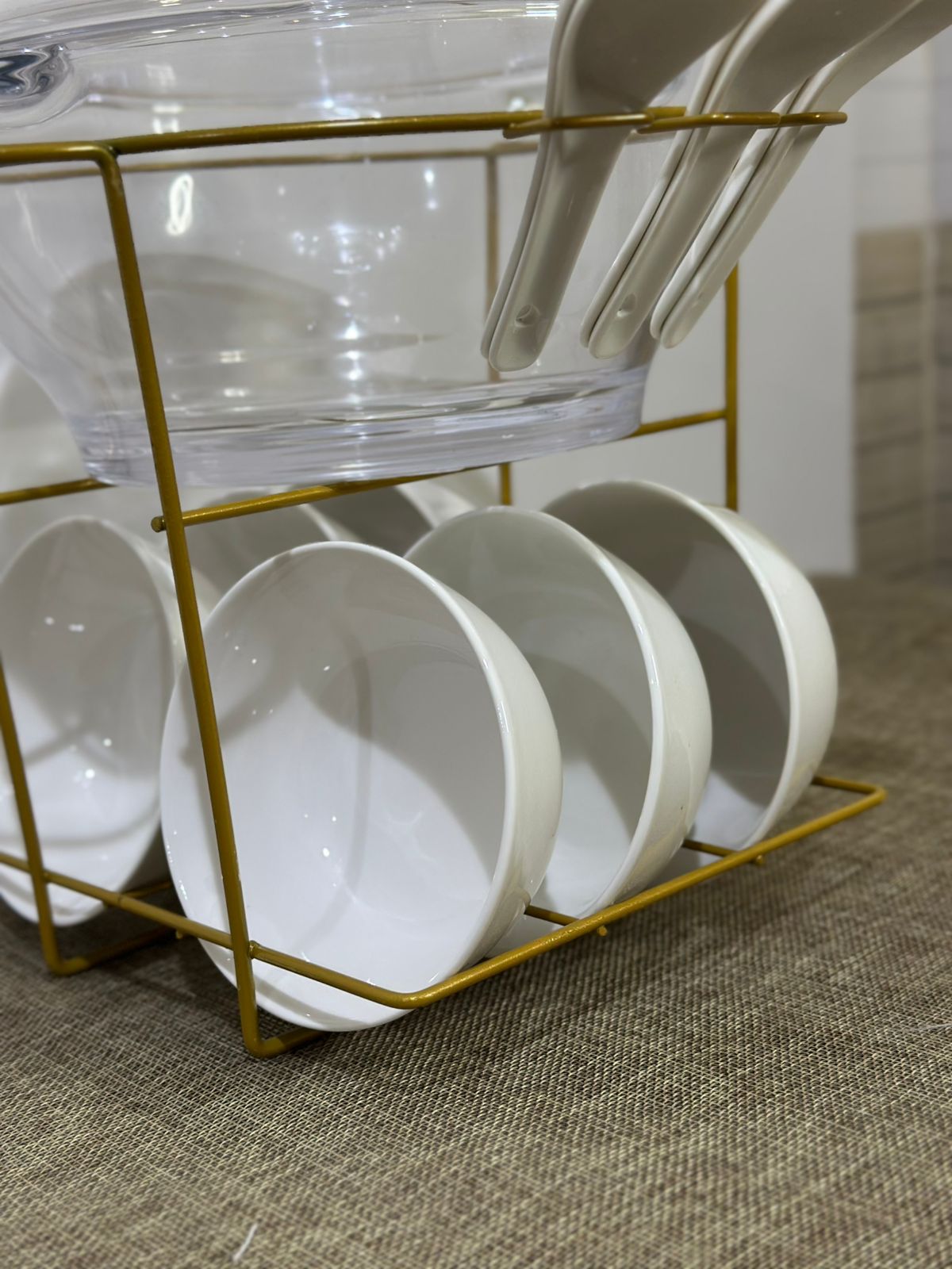 14-Piece Glass & Ceramic Serving Set with Iron Stand - Diqqawi Plates