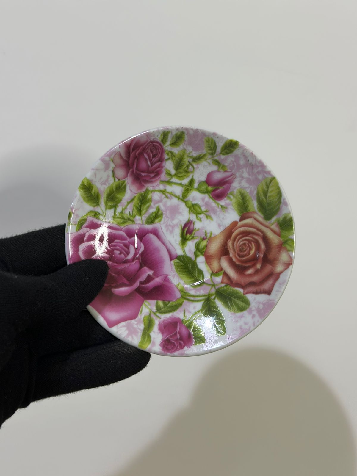 Glass Tea Cup (100ml) with Porcelain Plate & Silver Tea Spoon - Diqqawi Plates