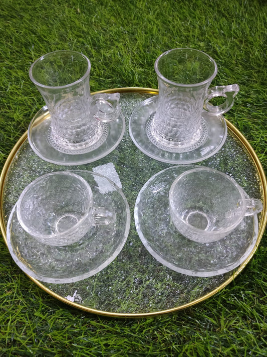 Elegant Glass Beverage Set with Serving Bowl and Tray - Diqqawi Plates