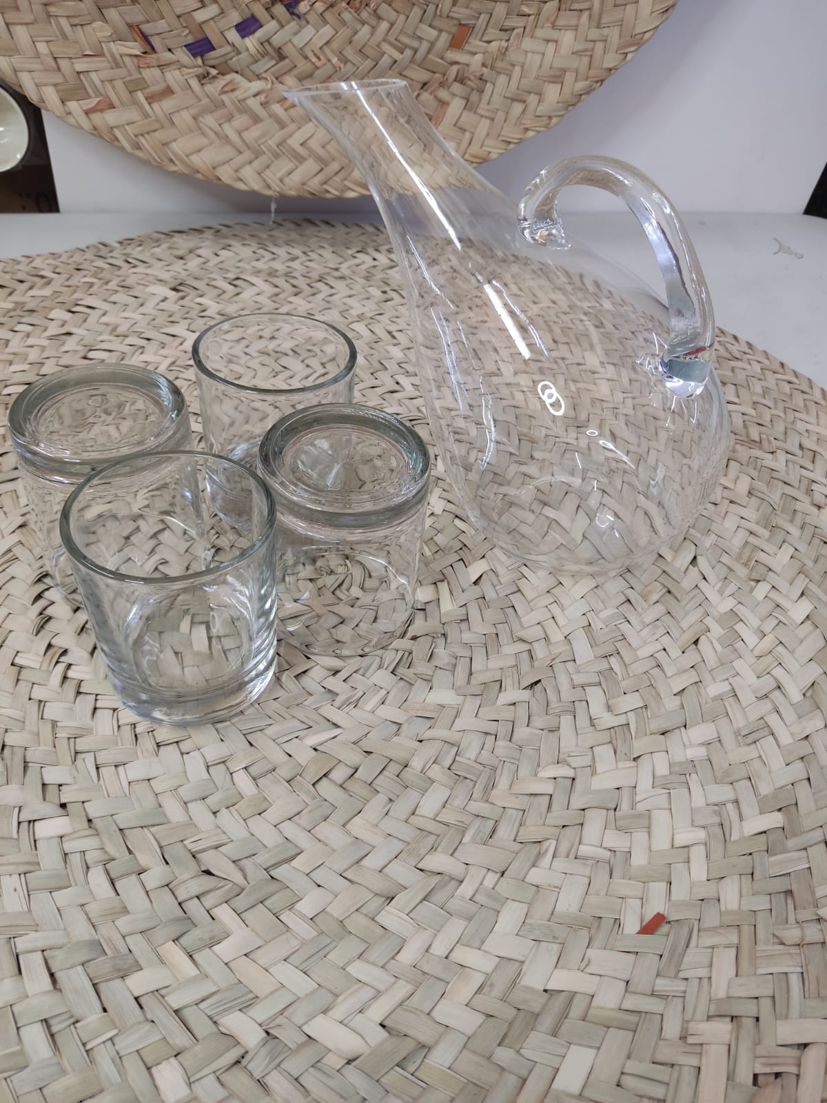 1500 ML Glass Water Juice Pitcher and 4 Cups 260ml - Diqqawi Plates