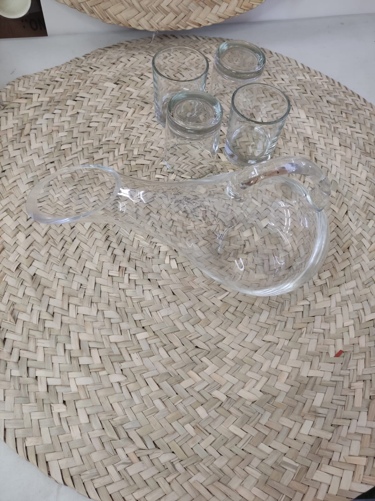 1500 ML Glass Water Juice Pitcher and 4 Cups 260ml - Diqqawi Plates