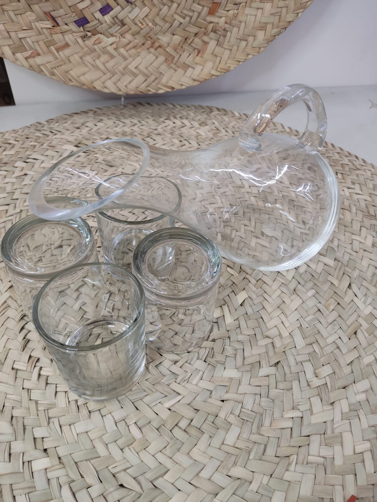 1500 ML Glass Water Juice Pitcher and 4 Cups 260ml - Diqqawi Plates