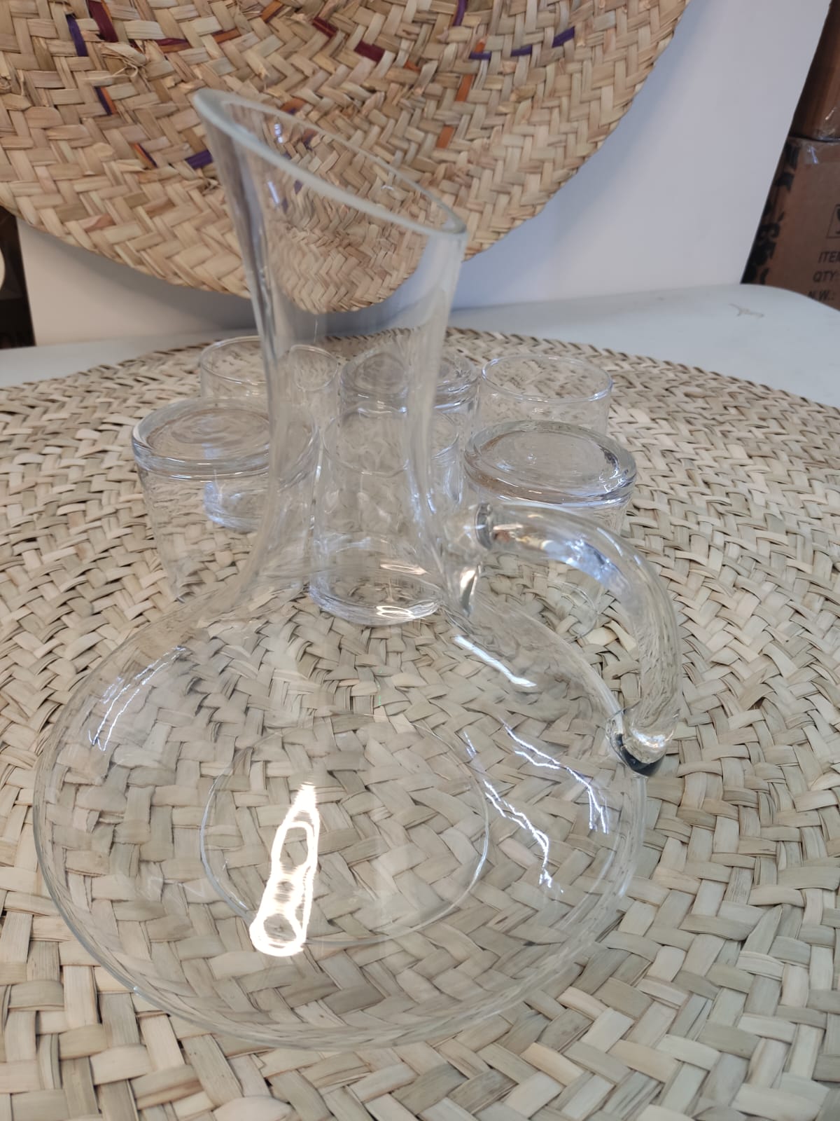 1500 ML Glass Water Juice Pitcher and 6 Cups 260ml - Diqqawi Plates