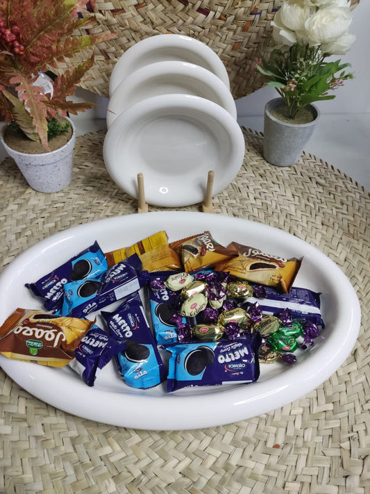 7pcs Luxury Rounded Porcelain Dining set - Diqqawi Plates