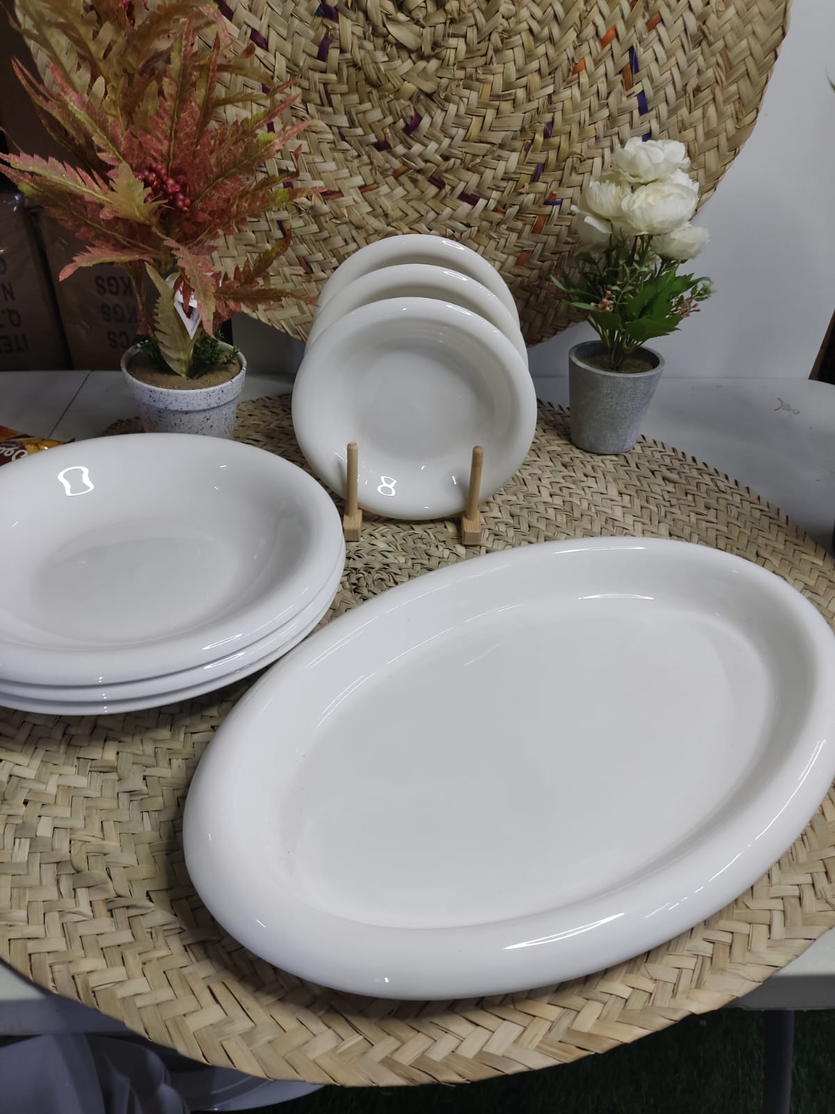 7pcs Luxury Rounded Porcelain Dining set - Diqqawi Plates