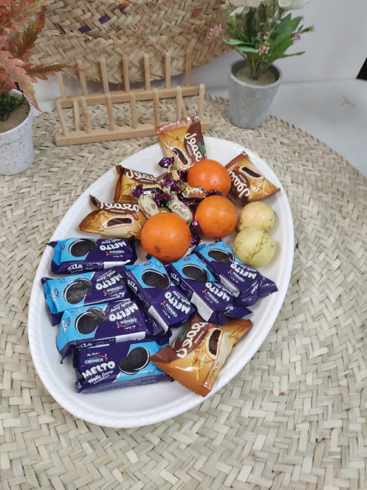 Luxury High-Quality Porcelain Oval Serving Plate styl3 - Diqqawi Plates