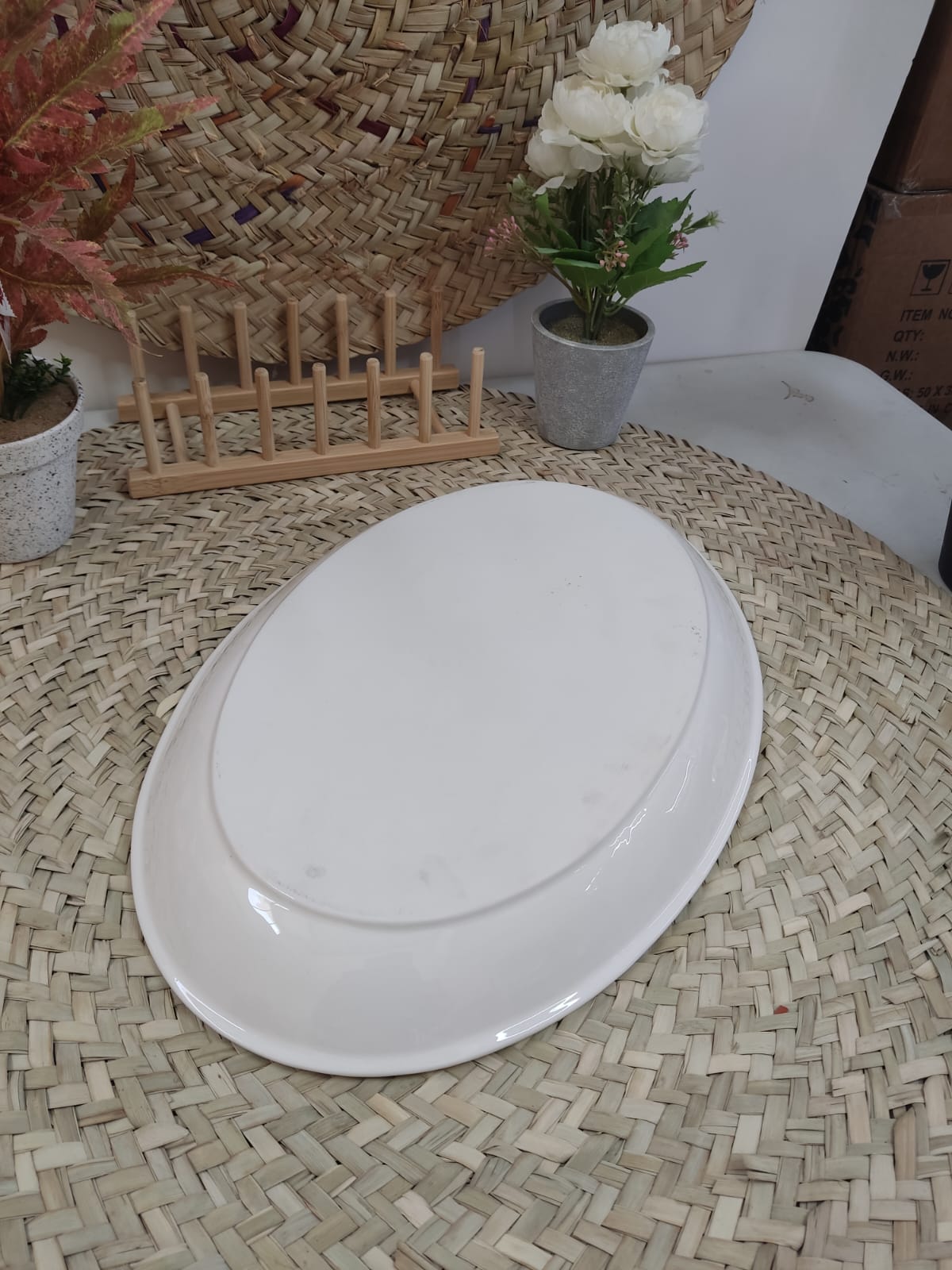 Luxury High-Quality Porcelain Oval Serving Plate styl3 - Diqqawi Plates