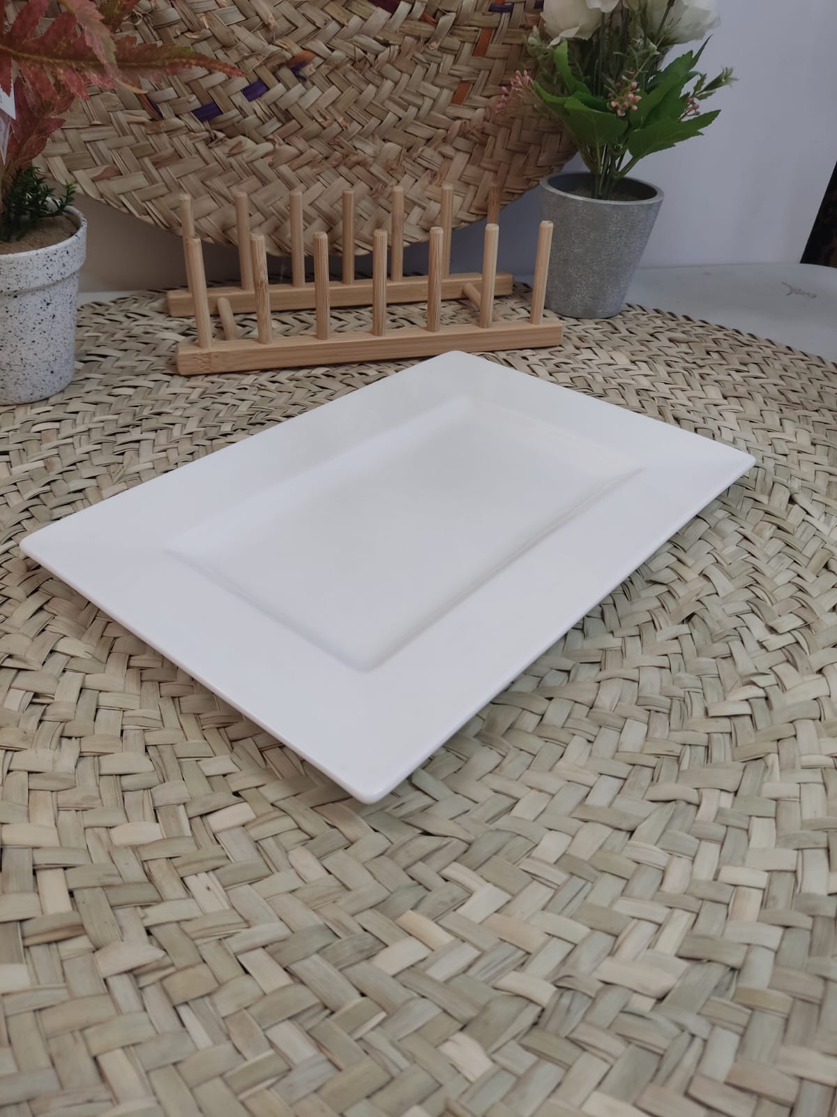 Luxury Large Rectangular Serving Porcelain Plate styl3 - Diqqawi Plates