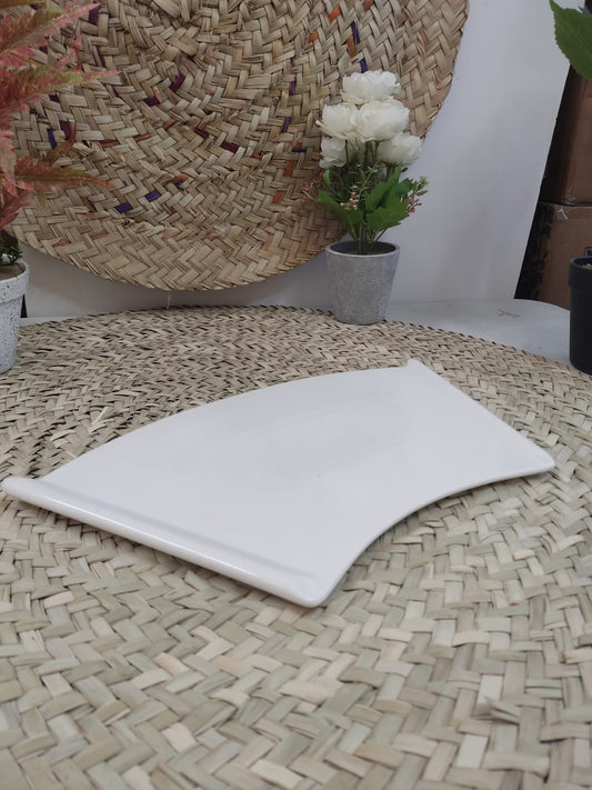 Large Curvey Porcelain Serving Tray - Diqqawi Plates