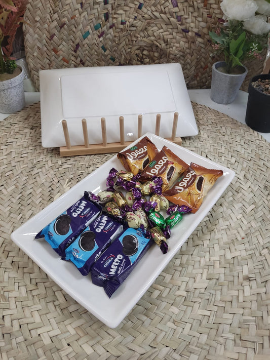 Large Rectangle Porcelain Serving Plate – 30 cm - Diqqawi Plates