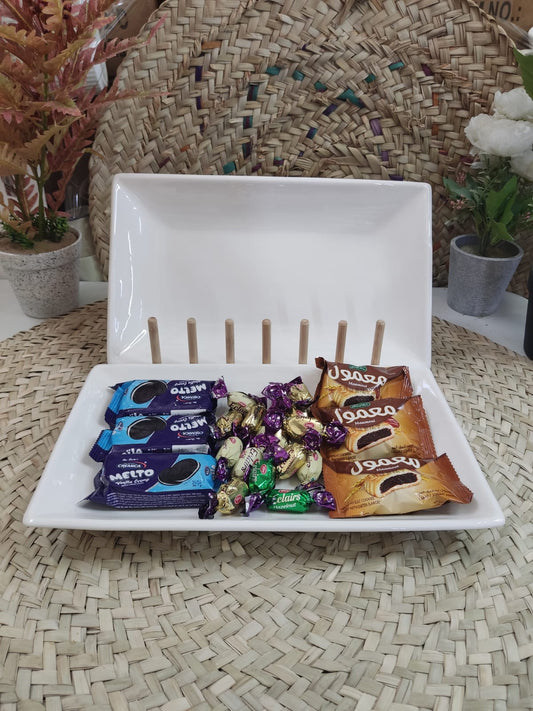 Large Rectangle Porcelain Serving Plate – 30 cm - Diqqawi Plates