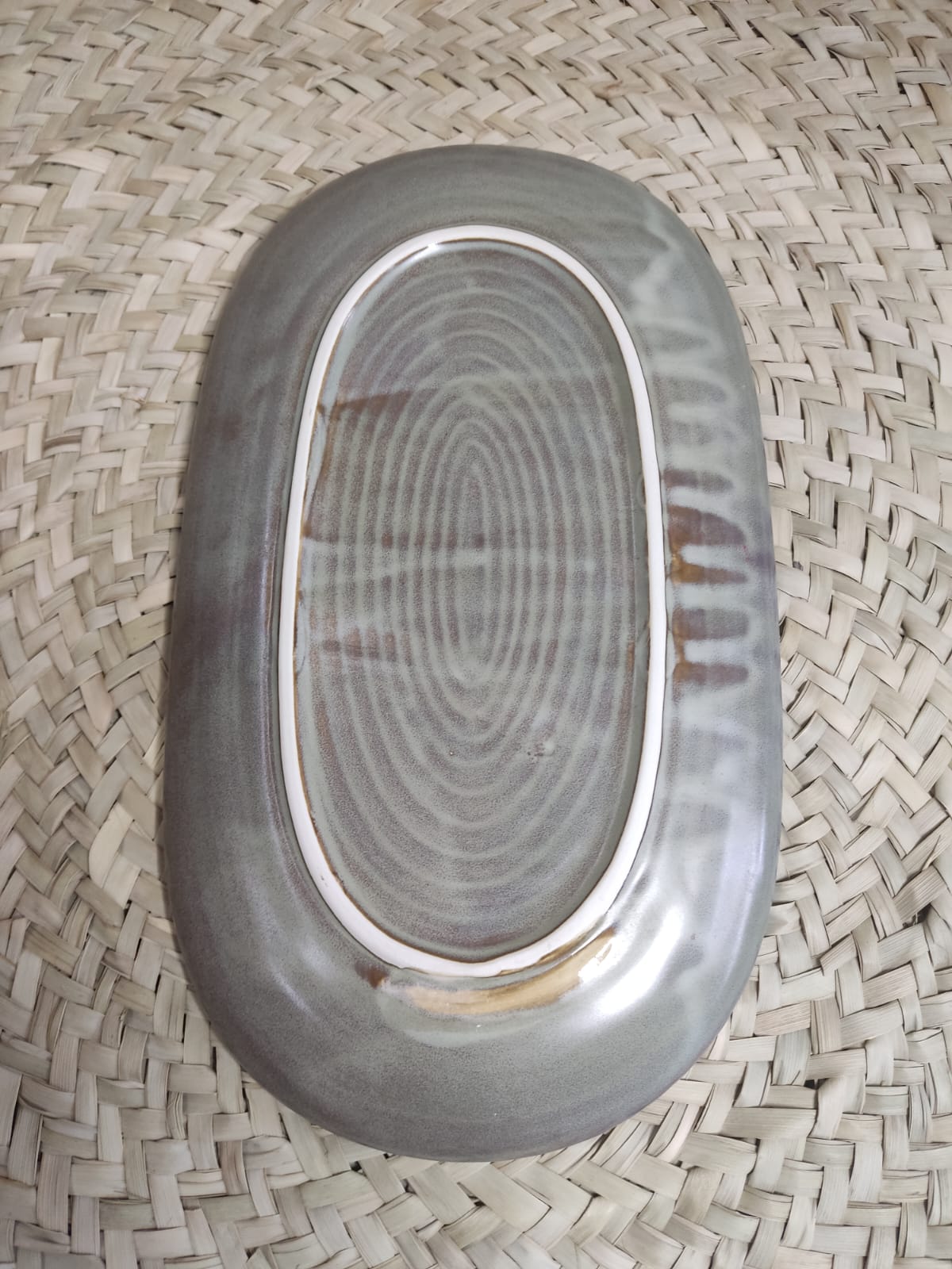 Greenish-Blue Rectangular Ceramic Plate 35 cm - Diqqawi Plates