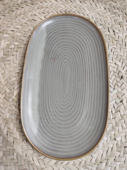 Greenish-Blue Rectangular Ceramic Plate 35 cm - Diqqawi Plates