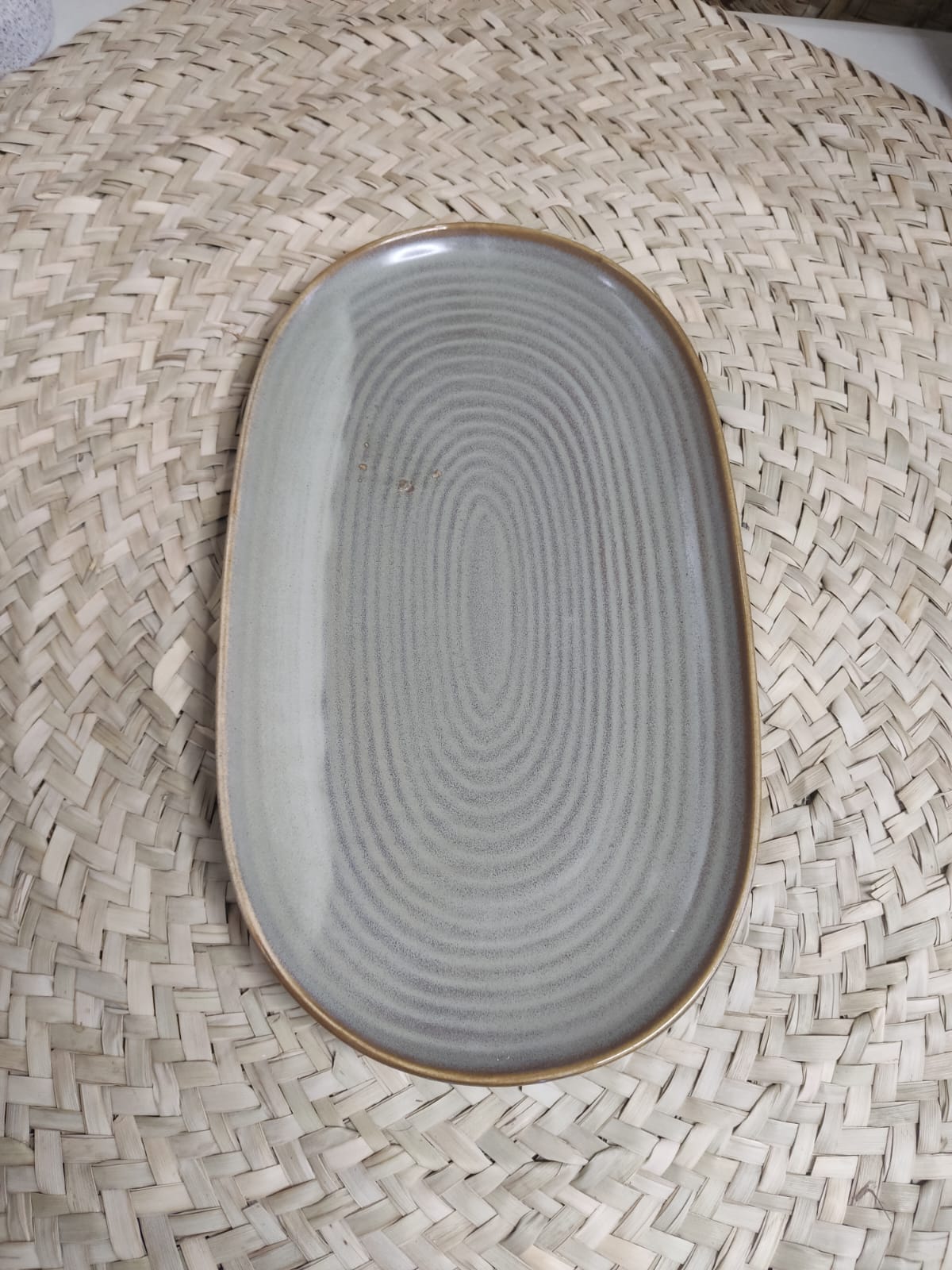 Greenish-Blue Rectangular Ceramic Plate 35 cm - Diqqawi Plates