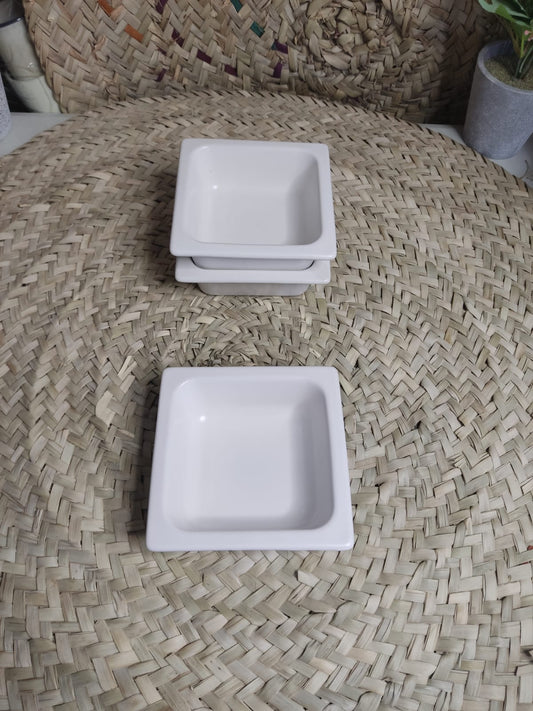 Small Versatile White Porcelain Square Bowl - Diqqawi Plates