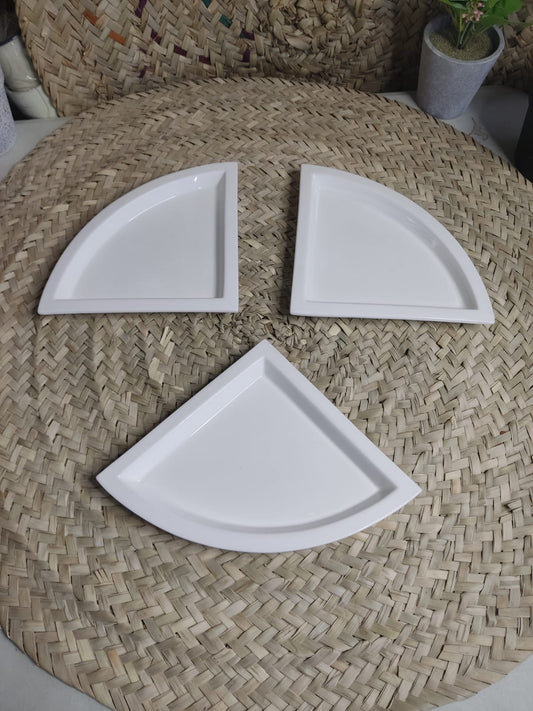Elegance White Porcelain Triangular Plate - Diqqawi Plates
