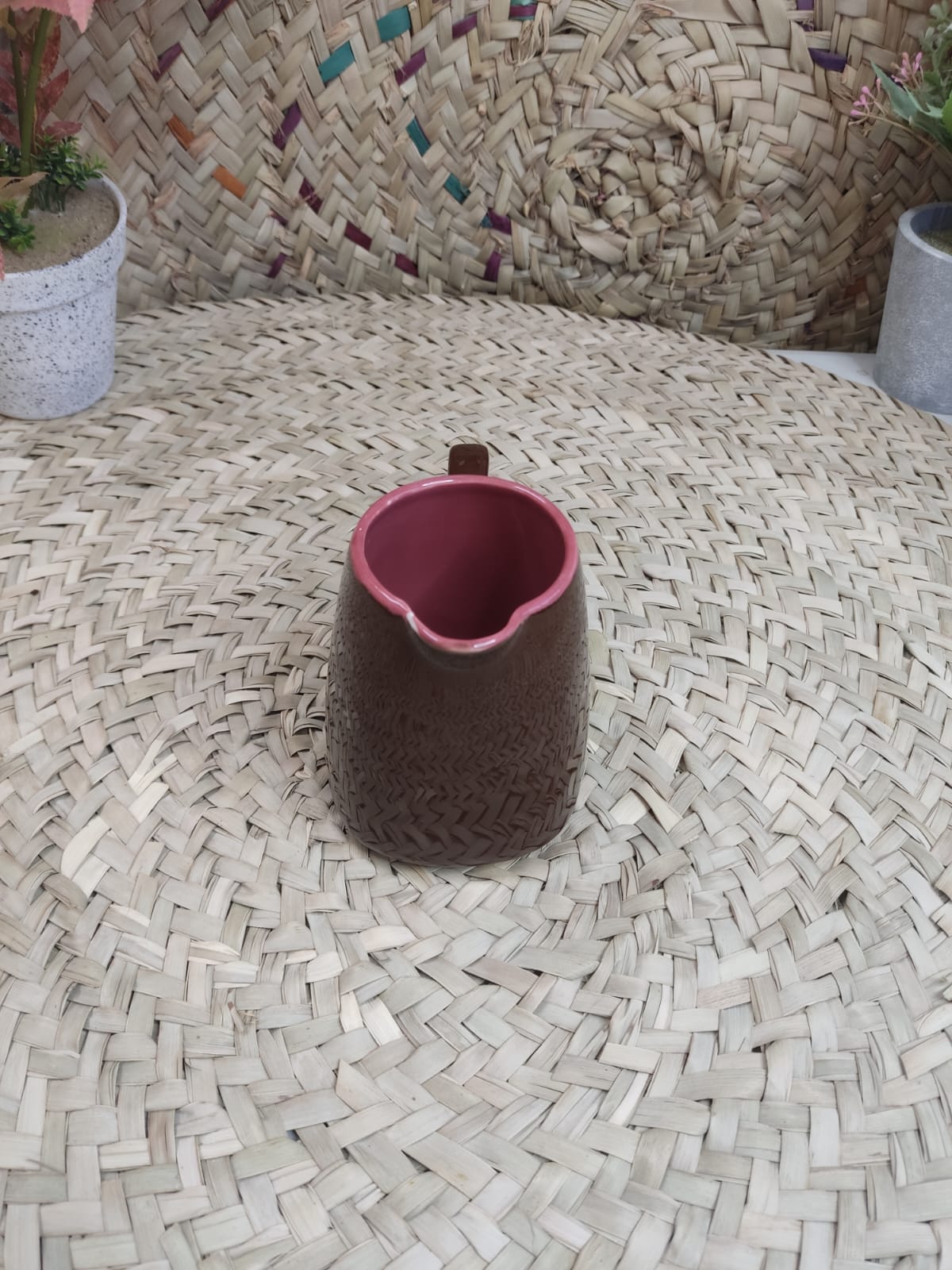 600ml Brown Porcelain Mug Jug - Diqqawi Plates