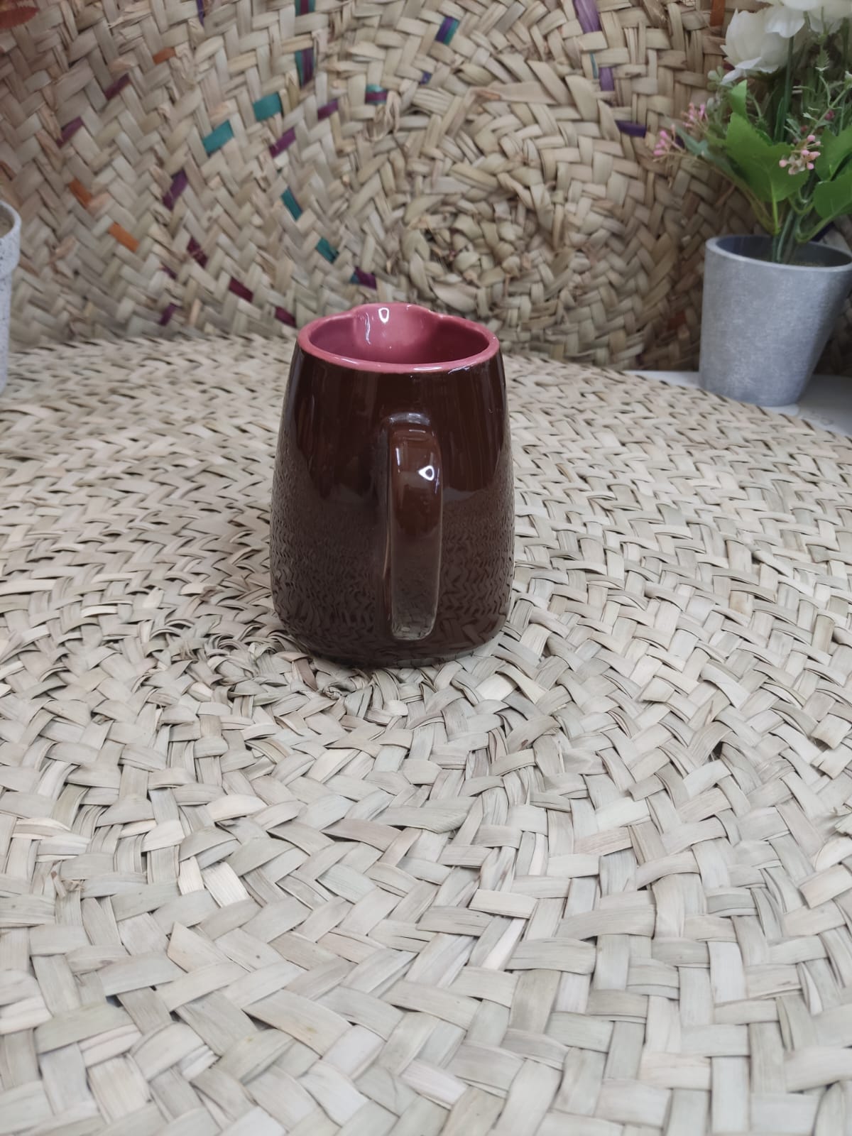 600ml Brown Porcelain Mug Jug - Diqqawi Plates