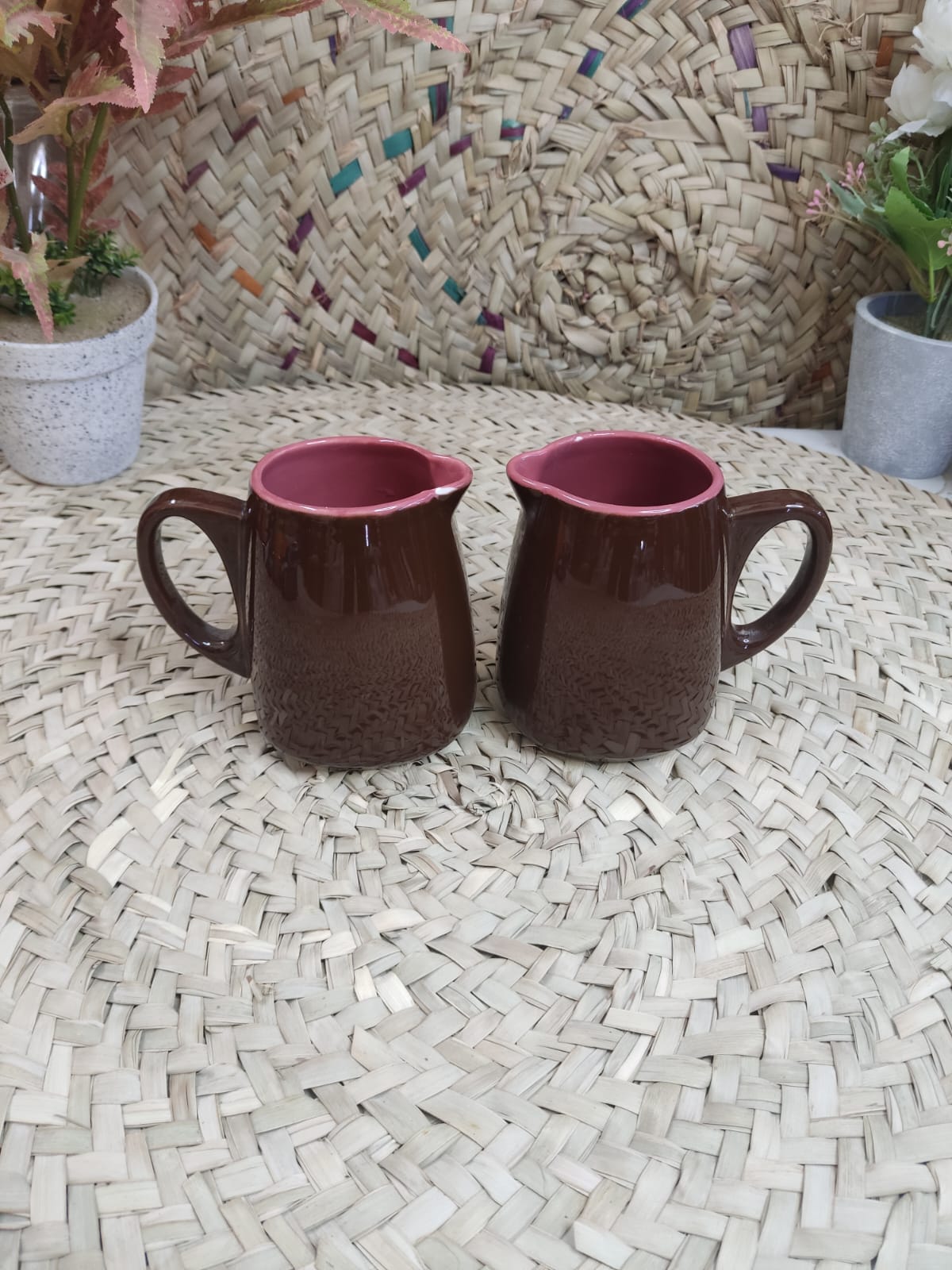 600ml Brown Porcelain Mug Jug - Diqqawi Plates
