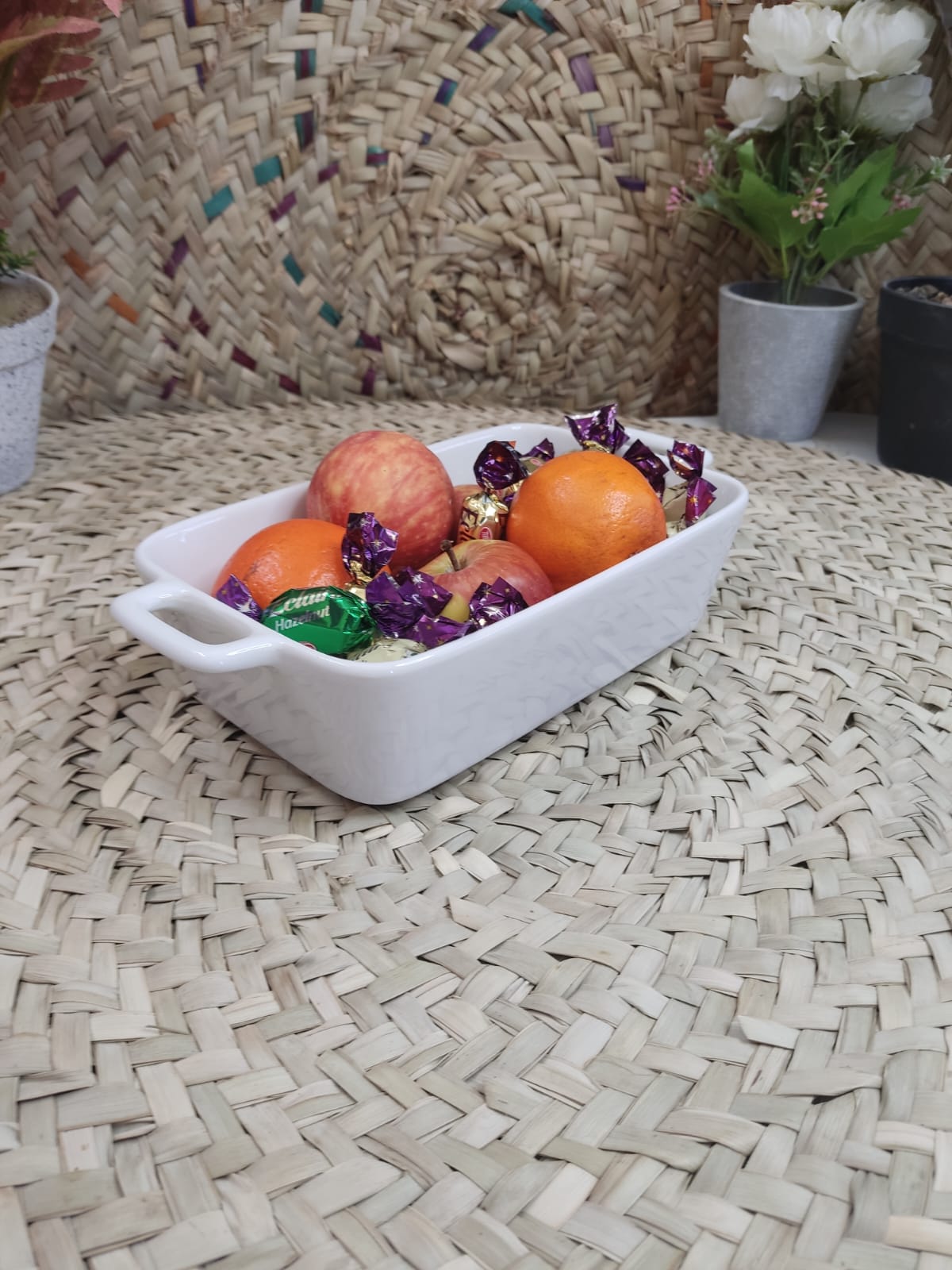 Medium Porcelain Rectangular Dish Bowl styl20 - Diqqawi Plates