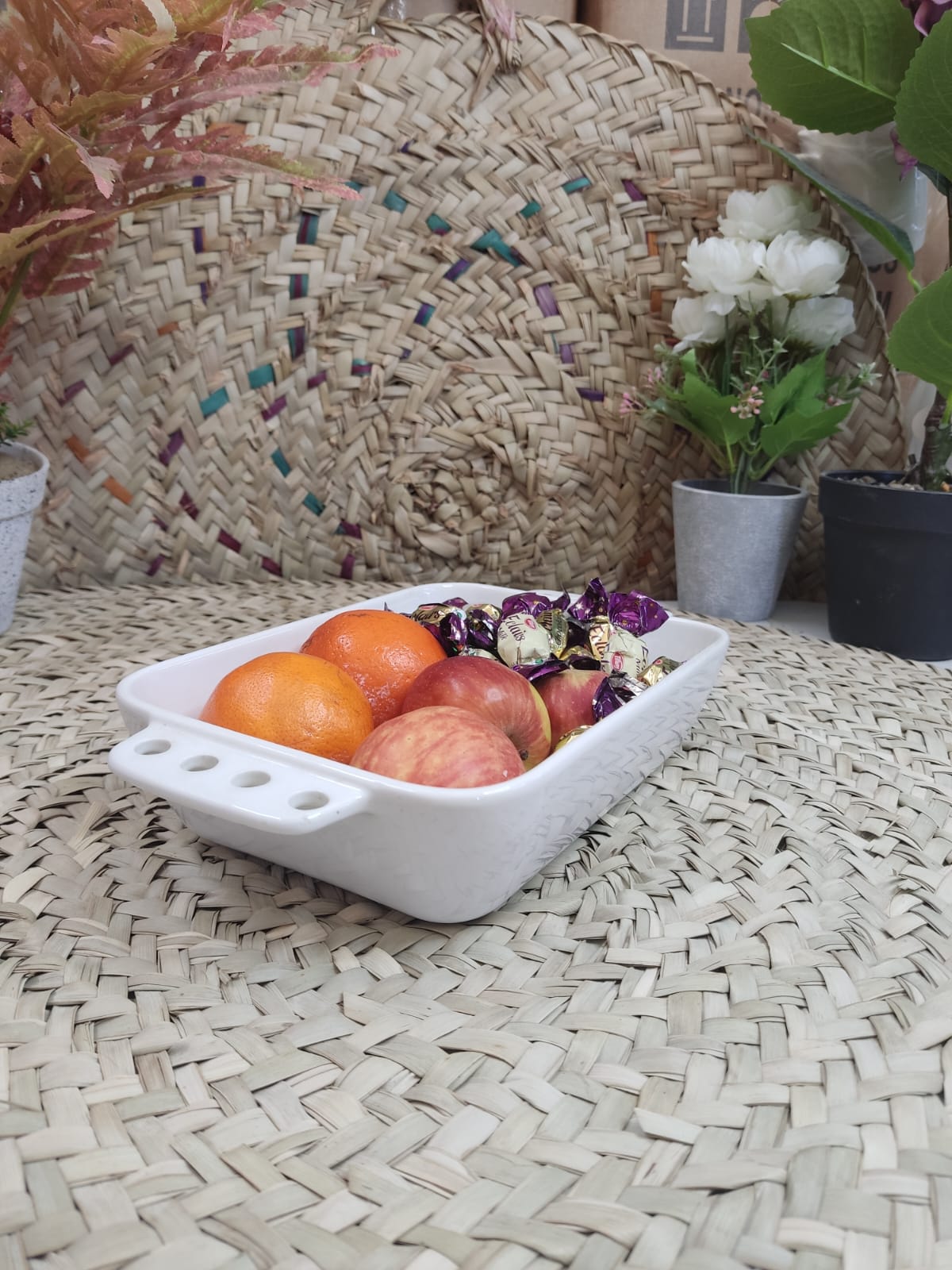 Medium Porcelain Rectangular Dish Bowl styl21 - Diqqawi Plates