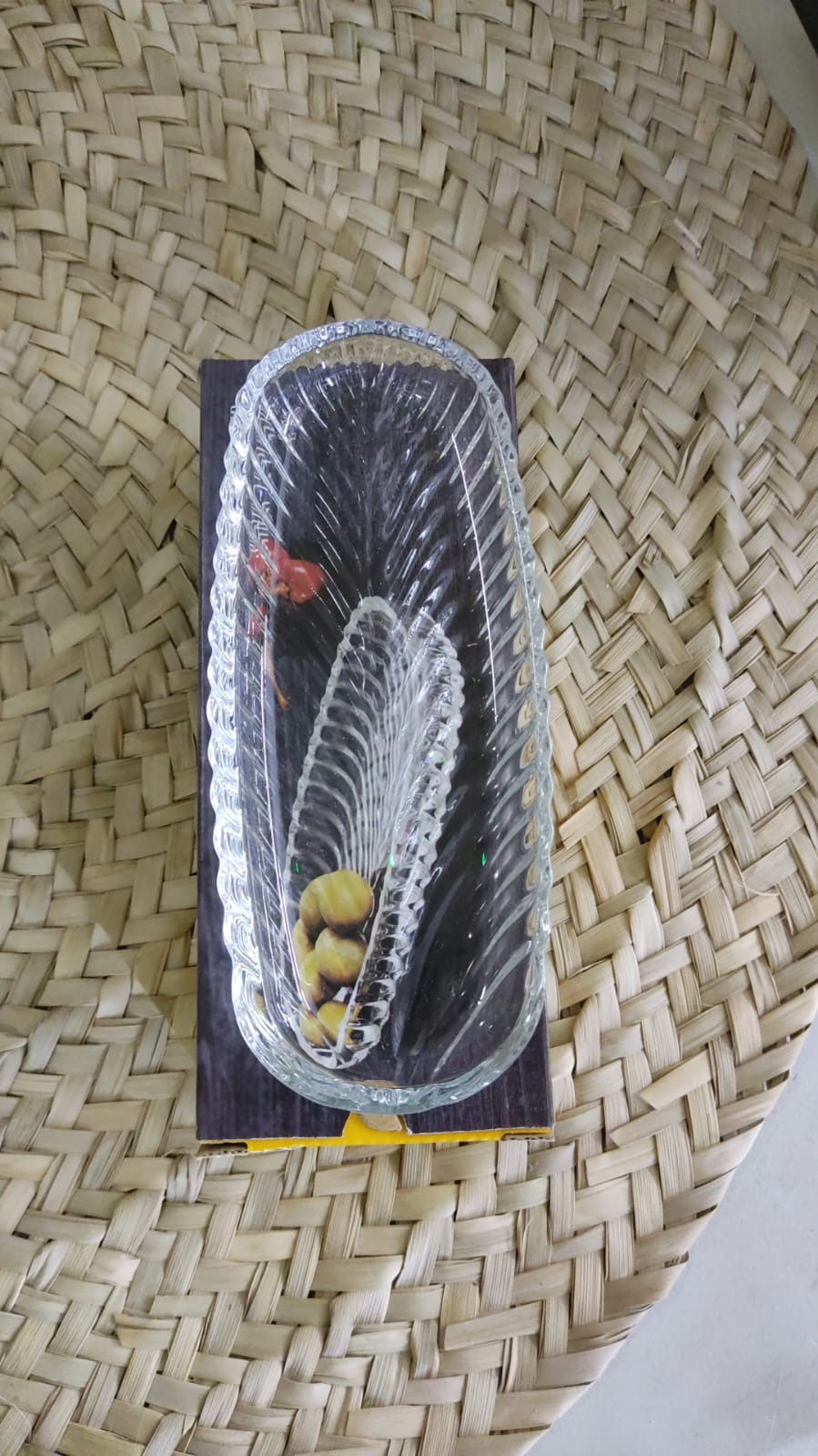 2pcs Small Ribbed glass dessert rectangle plate - Diqqawi Plates
