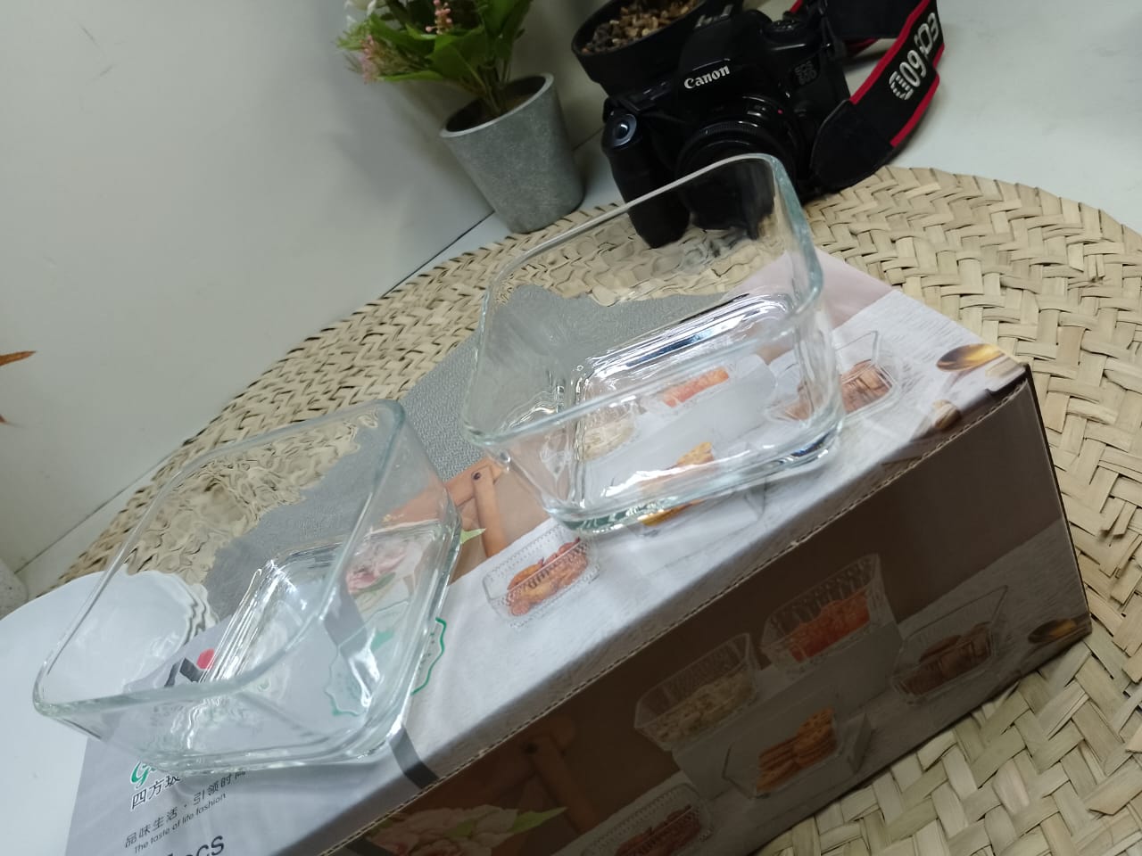 Square Glass Bowls Set of 6