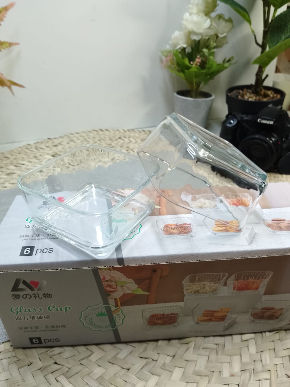 Square Glass Bowls Set of 6