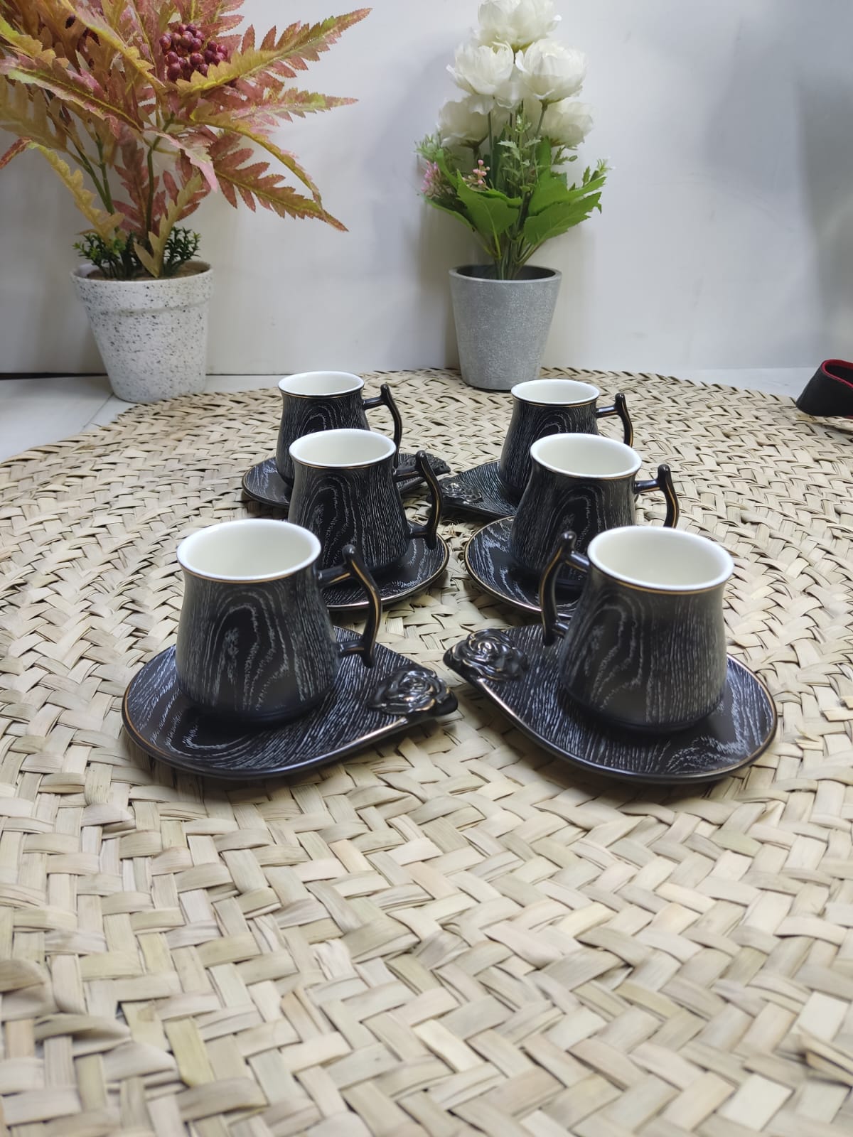 Luxury Coffee Cup Set – 6 Cups & 6 Plates - styl3