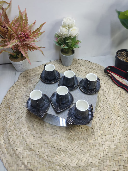 Luxury Coffee Cup Set – 6 Cups & 6 Plates - styl3