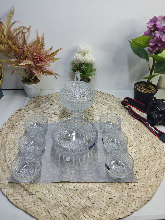 8pcs Elegance Crystal Glass Dessert & Candy Bowl Set